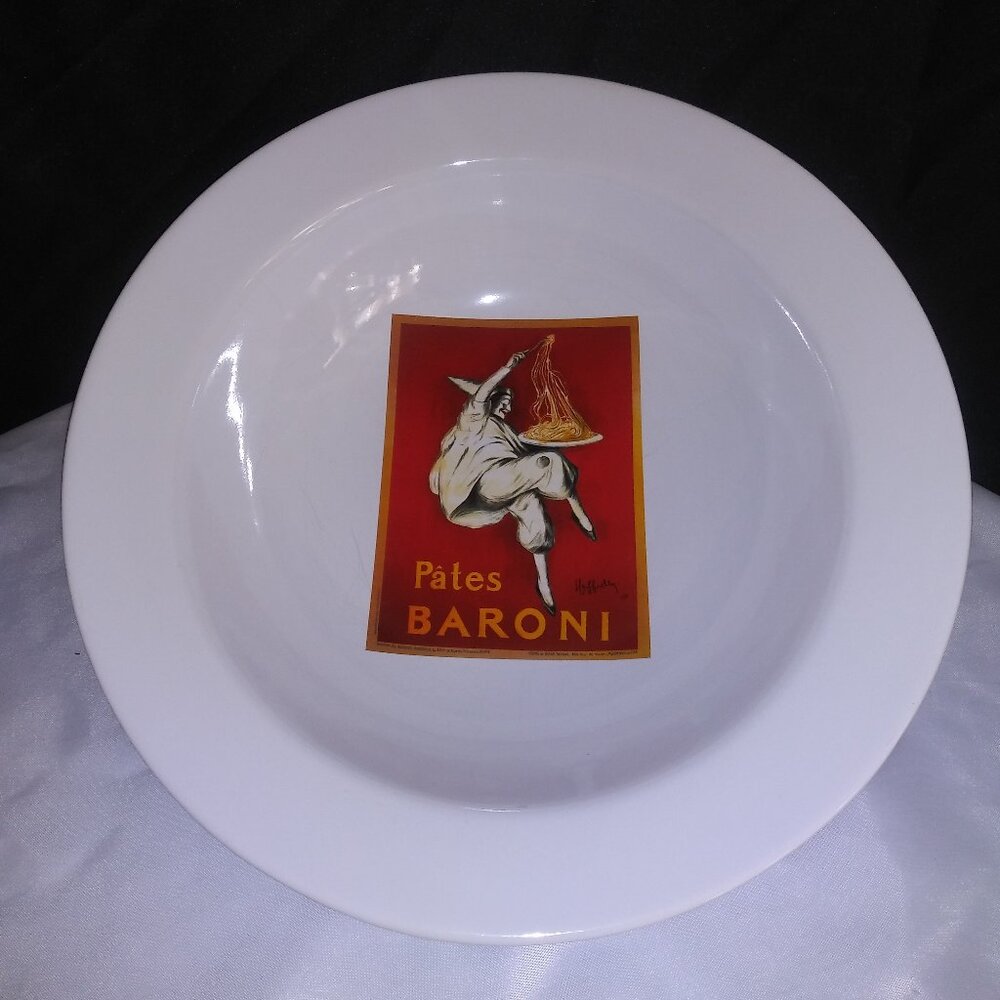 Pottery Barn Vintage Posters Pasta Pates Baroni Cappiello Large Serving Bowl
